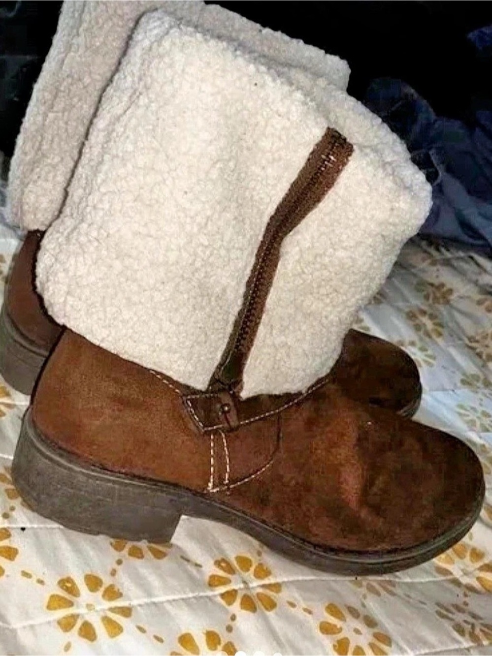 Brown & Cream Winter Boots